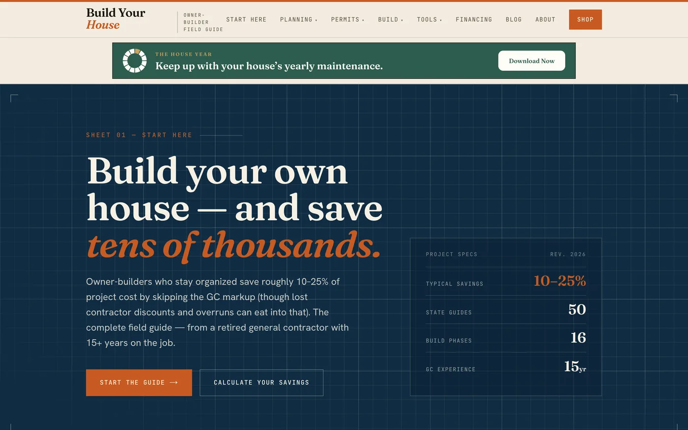 Build Your House home page
